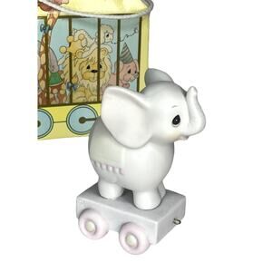 Precious Moments Birthday Train Elephant 4 Yrs Old Porcelain Figurine Enesco Box